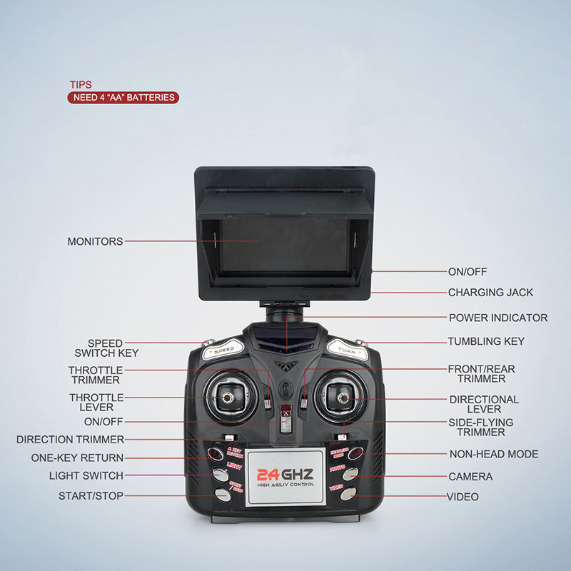 JXD 510G FPV Quadcopter Helicopter Monitor Digicam 5.8G Upgraded 509G RC Drones - Image 10