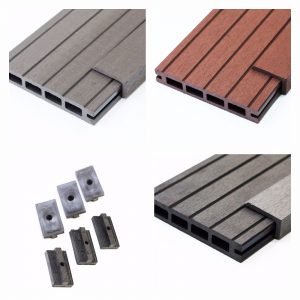 Square Metres of Wooden Composite Decking Inc Boards, Edging & Repairing Packs