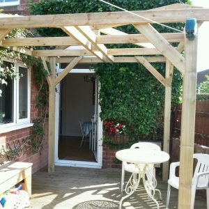 Wooden Garden pergola 1.eight x 1.eight x two.1 with function roof stress treated timber