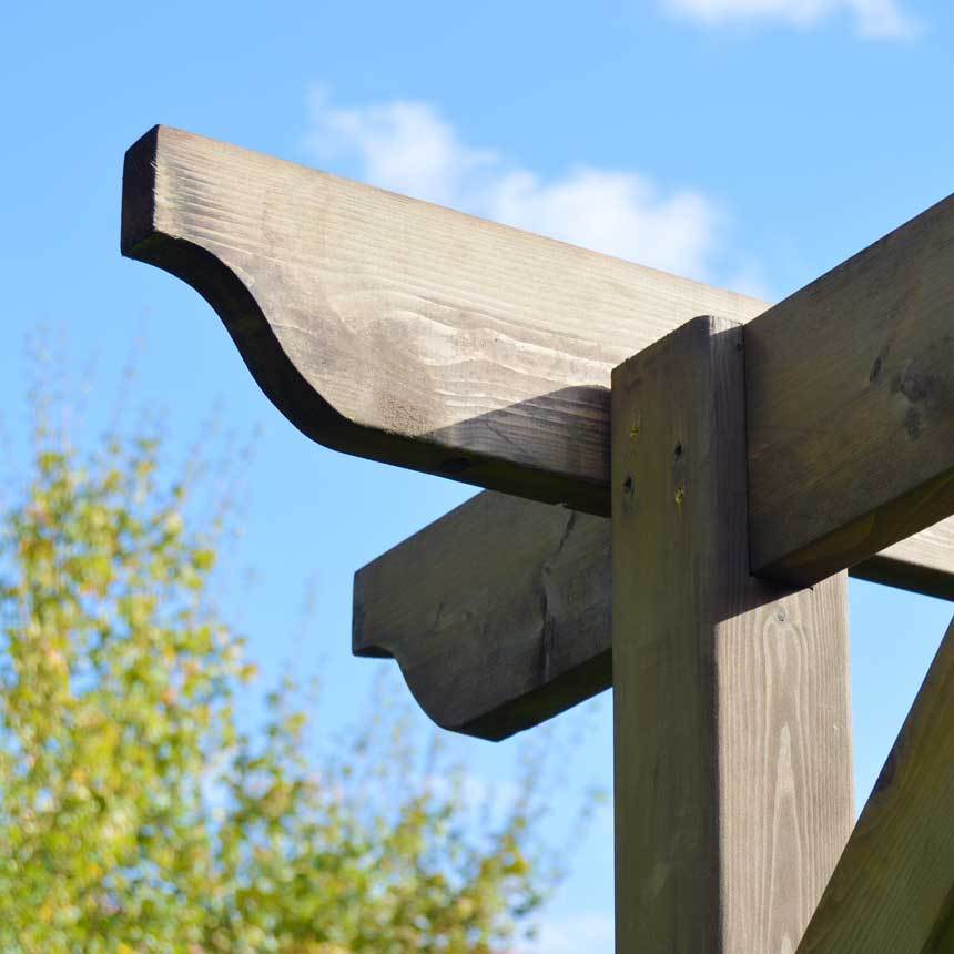 *CLEARANCE* Redwood Timber Garden Pergola - Rustic Brown - Image 3