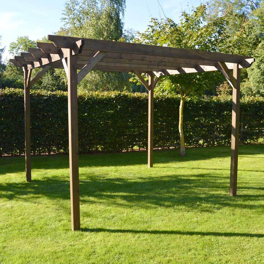 *CLEARANCE* Redwood Timber Garden Pergola - Rustic Brown