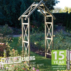 New Wooden PRESSURE TREATED Garden Rustic Rose Arch Trellis Archway