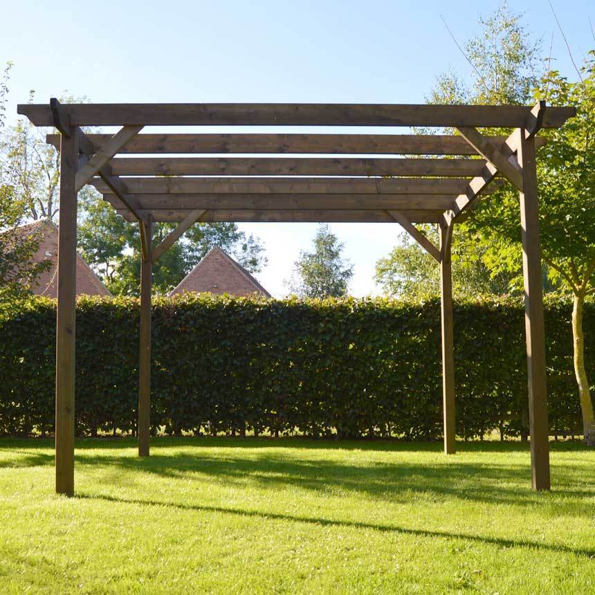 *CLEARANCE* Redwood Timber Garden Pergola - Rustic Brown - Image 2