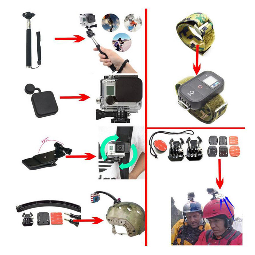 Necessary For GoPro Hero 6 5 Session 44 Gopro 4 three 2 1 Accessorie Gear Case Bundle - Image 5