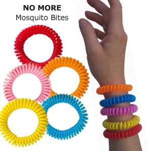 5 x Bug Resistant Bracelets Pure Waterproof Spiral Deet Free Wrist Bands