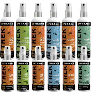 PYRAMID TREK INSECT MIDGE MOSQUITO REPELLENT SPRAY BOTTLE NATURAL DEET SENSITIVE