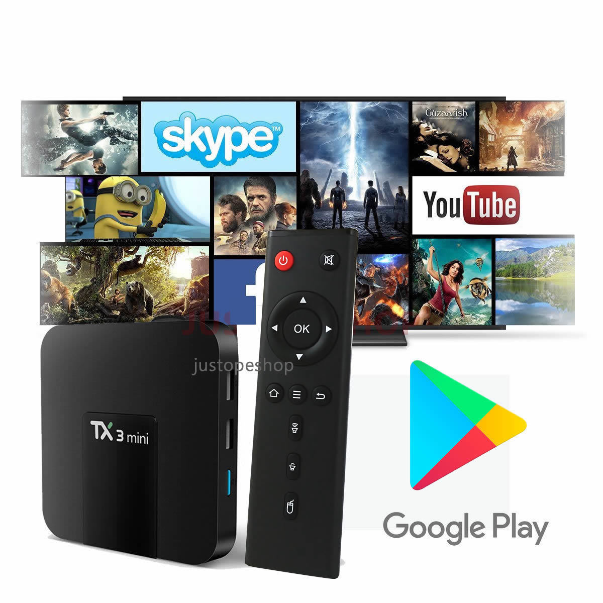 18 TX3 Mini 2GB+16GB Android 7.1 Quad Core TV Area 17.6 HD Media Participant WIFI Nice britain - Image 4