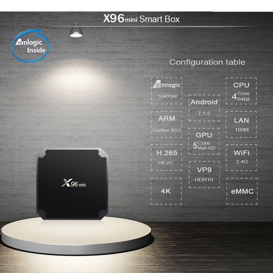 18 X96MINI Android7.1.2 Smart TV BOX 4K Media Participant 2+16G Quad Core HDMI WIFI - Image 2