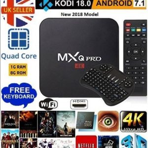 MXQ Skilled 4K TV BOX Hottest Kodi 18.zero S905W 64-bits Android 7.1 1G+8G Wifi Keyboard