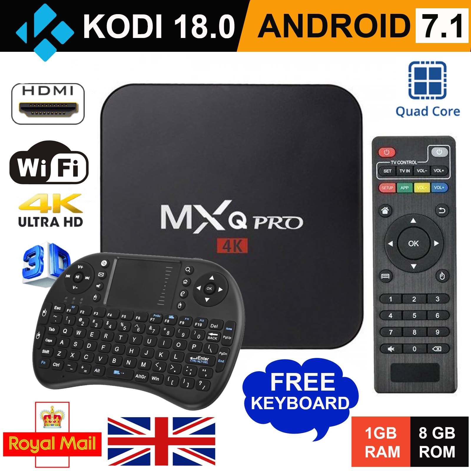 18✔ MXQ PRO 4K TV BOX Android 7.1 Quad Core KODI 18 Good Media Participant 1GB+8GB