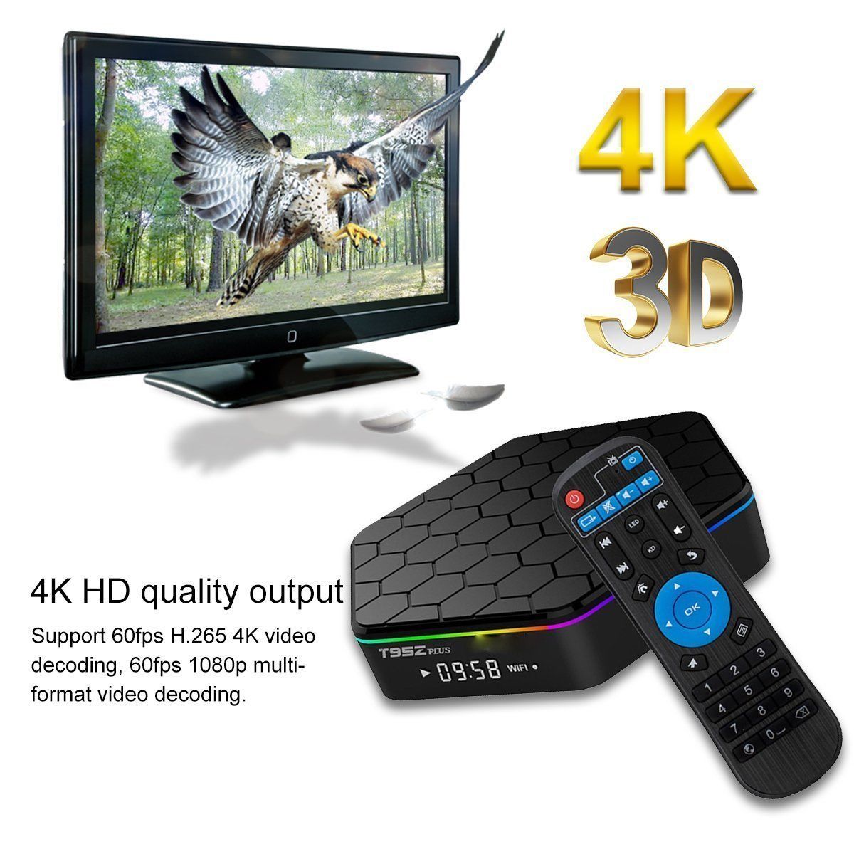 T95Z Plus 3GB+32GB Good TV Discipline Octa Core Android 7.1 Double WIFI 2.4/5Ghz 4K HD - Image 5