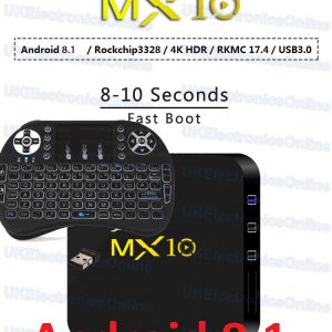 MX10 Android 8.1 Oreo  TV BOX RK3328 4GB DDR4 32GB eMMC 'KD18' + Keyboard