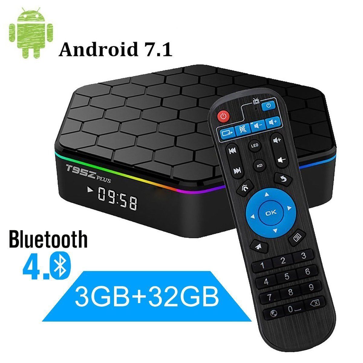 T95Z Plus 3GB+32GB Good TV Discipline Octa Core Android 7.1 Double WIFI 2.4/5Ghz 4K HD - Image 2