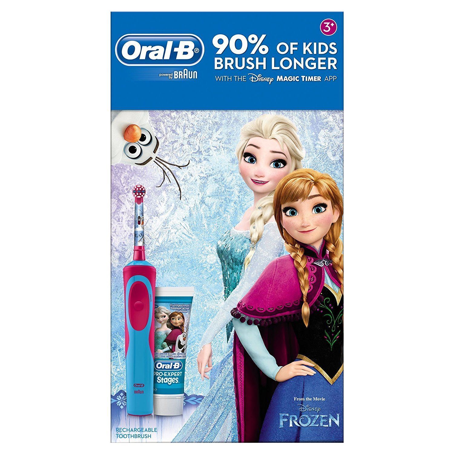 Oral-B Walt Disney World Frozen Women Electrical Toothbrush Ranges Vitality Youngsters Toothpaste Current - Image 2