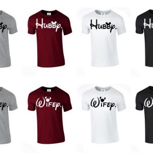 Hubby Wifey Walt Disney World Valentines Love Couple Mouse Queen Matching Mickey (TSHIRT)