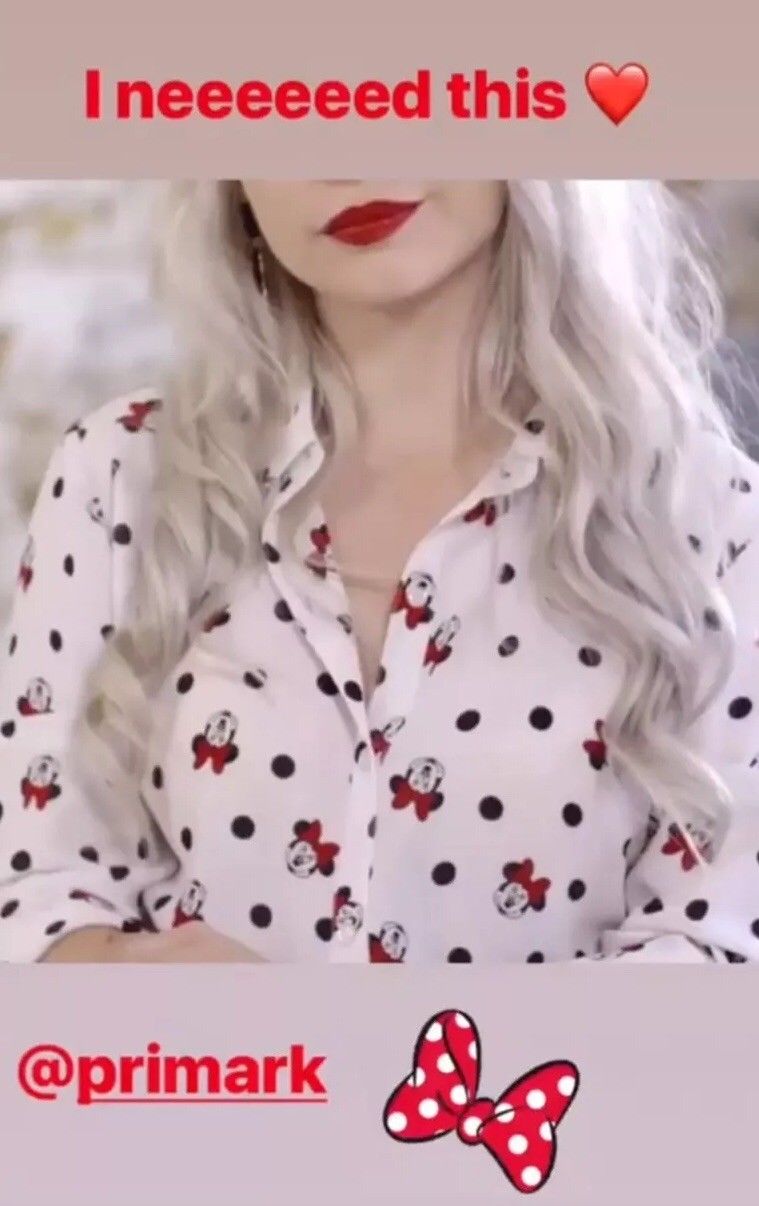 Walt Disney World Ladies Minnie Mickey Mouse ? ? Print Shirt Shirt Primark