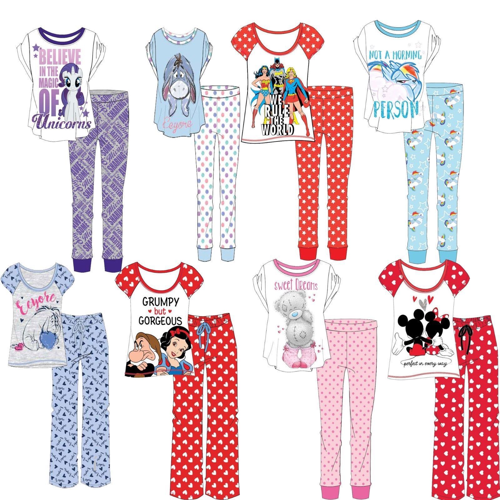 Ladies Women Endorsed Walt Disney World Pyjama Set Pjs Sleepwear Nightwear Loungewear