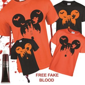 Halloween Disney World Youngsters Males Ladies Free Fake Blood Costume Mickey Unisex T-shirts