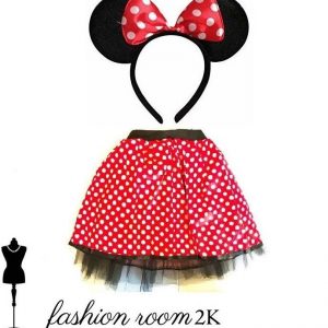Fancy costume minnie mouse disney adults headband ears & tutu skirt costume womens