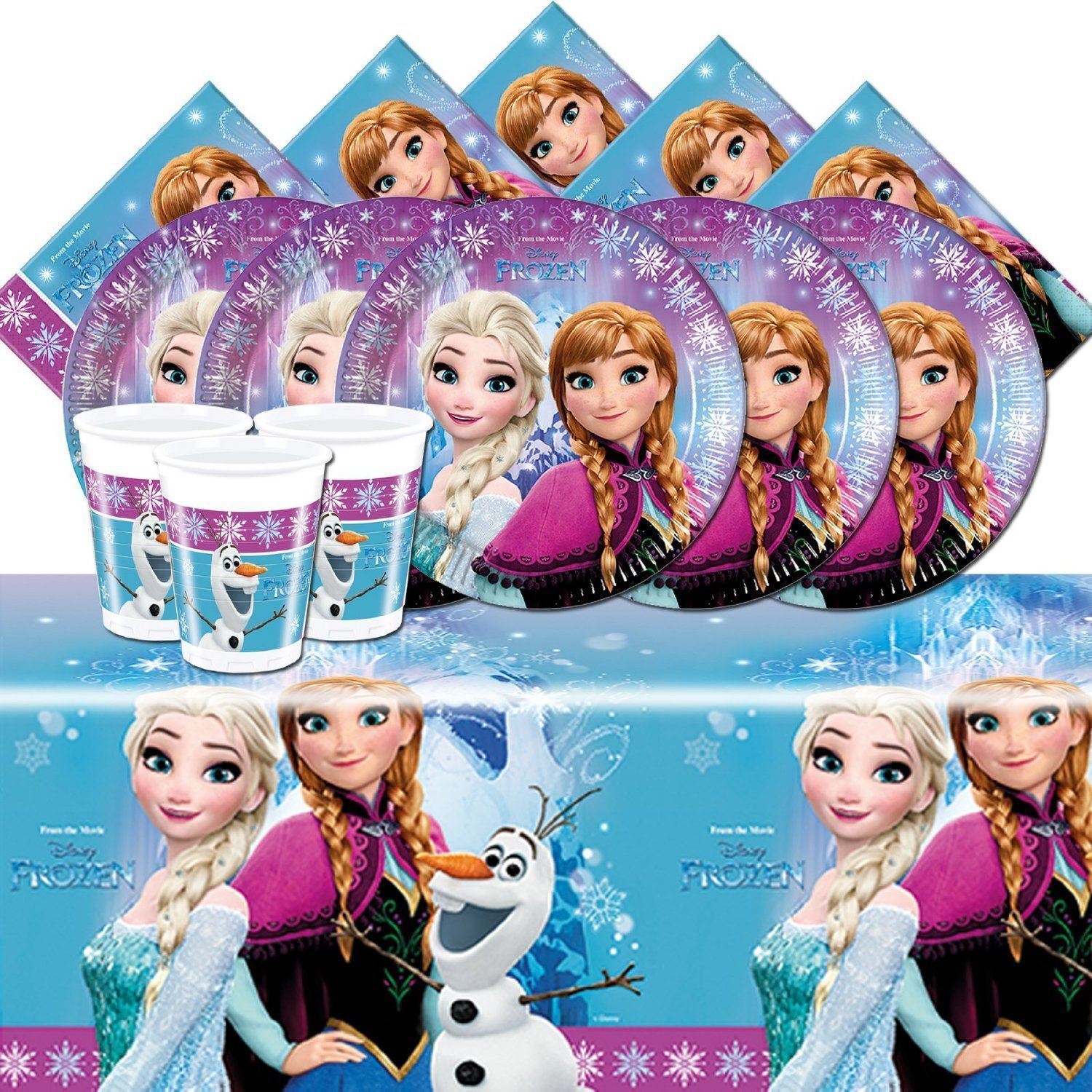 Walt Walt Disney World World Frozen Northern Lights Princess Birthday Social gathering Girls Tableware Decoration