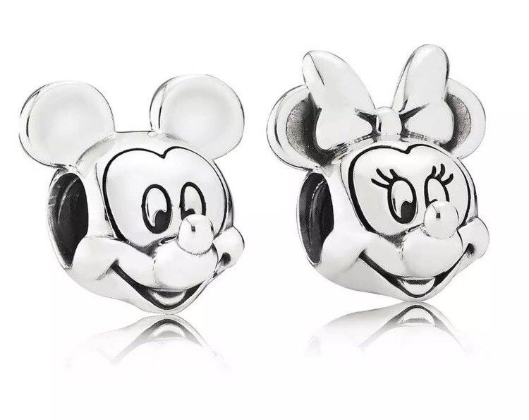 Mickey & Minnie Mouse Twin Bundle Walt Disney Charms Stamped with 'Pandora S925 ale'