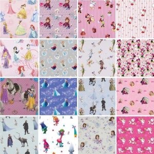 DISNEY® 100% Premium Cotton Fabric Frozen, Princess, Sofia, Trolls