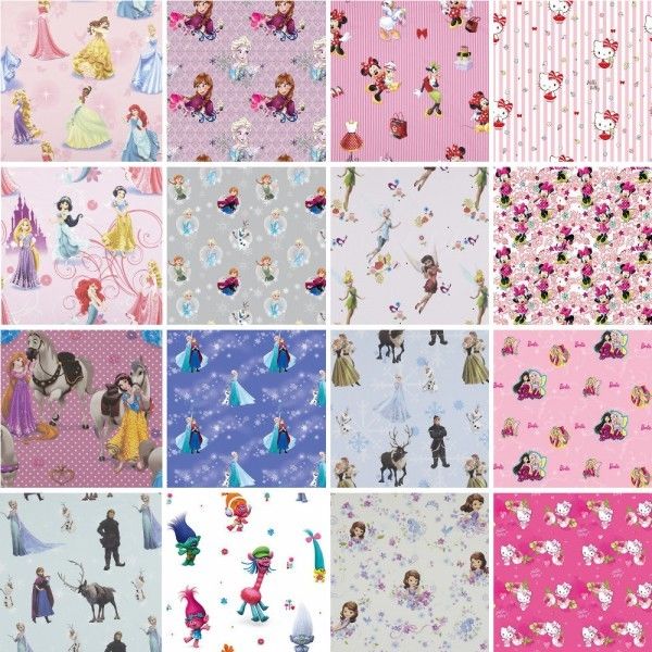 DISNEY® 100% Premium Cotton Fabric Frozen, Princess, Sofia, Trolls