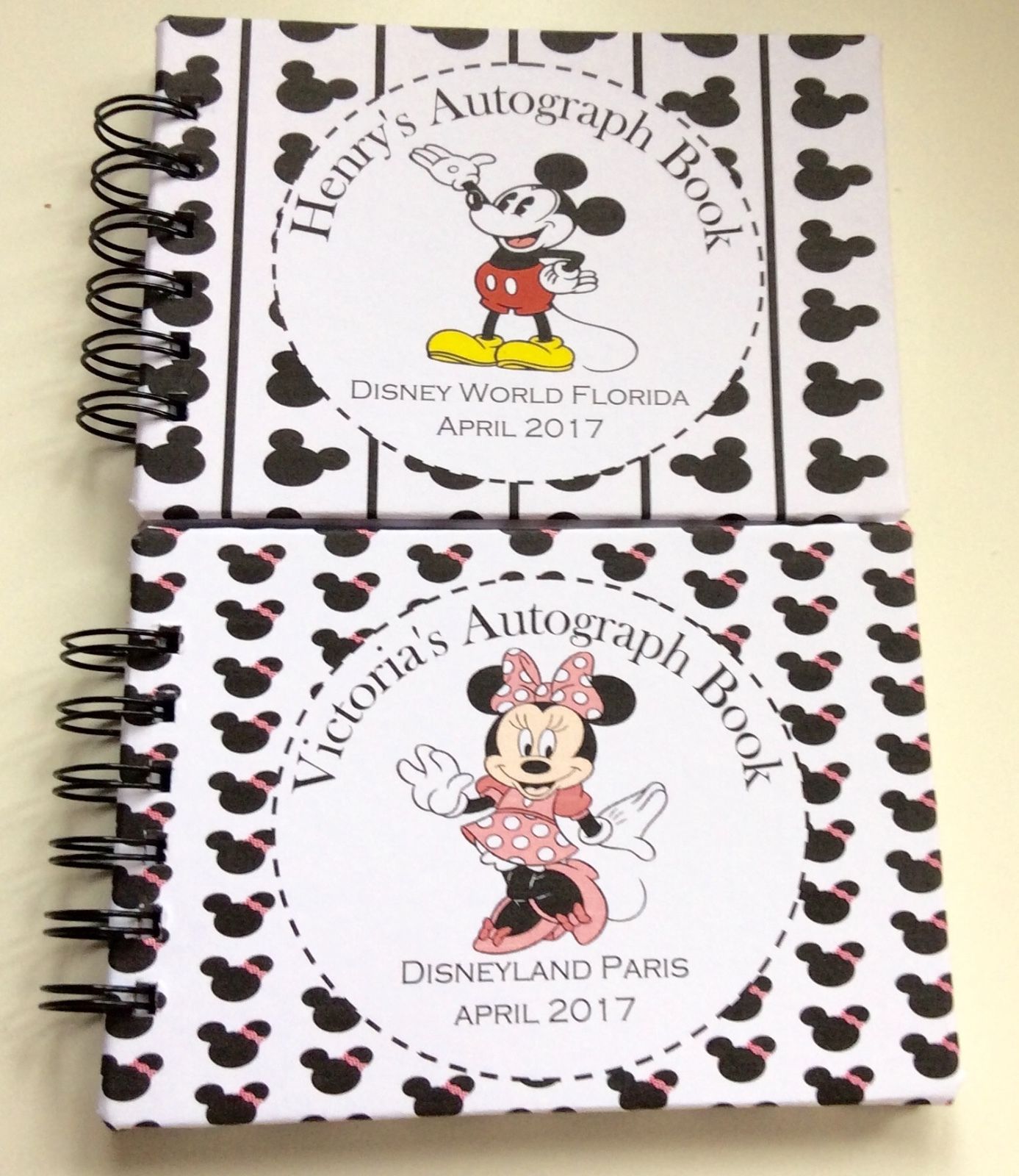Personalised Disney World Autograph Information - Minnie*Mickey*A6 Pocket Measurement* pgs REVEAL